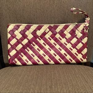 Authentic handwoven straw weave clutch purse